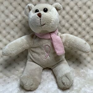 Avon Small Plush Breast Cancer Rosie Bear Stuffed Animal Toy Pink Scarf #2